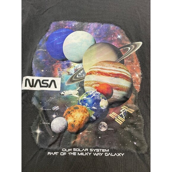 NASA Forever 21 shirt mens small solar system short sleeve distressed gray - Picture 2 of 12